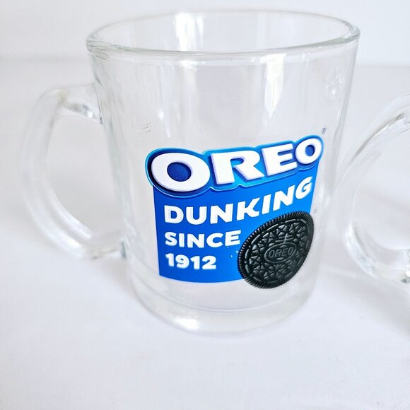 Vtg Oreo Dunking Glass Mug Set Of 2 Collectible 12 Oz By Frankford Candy~F187.2 - Picture 2 of 8